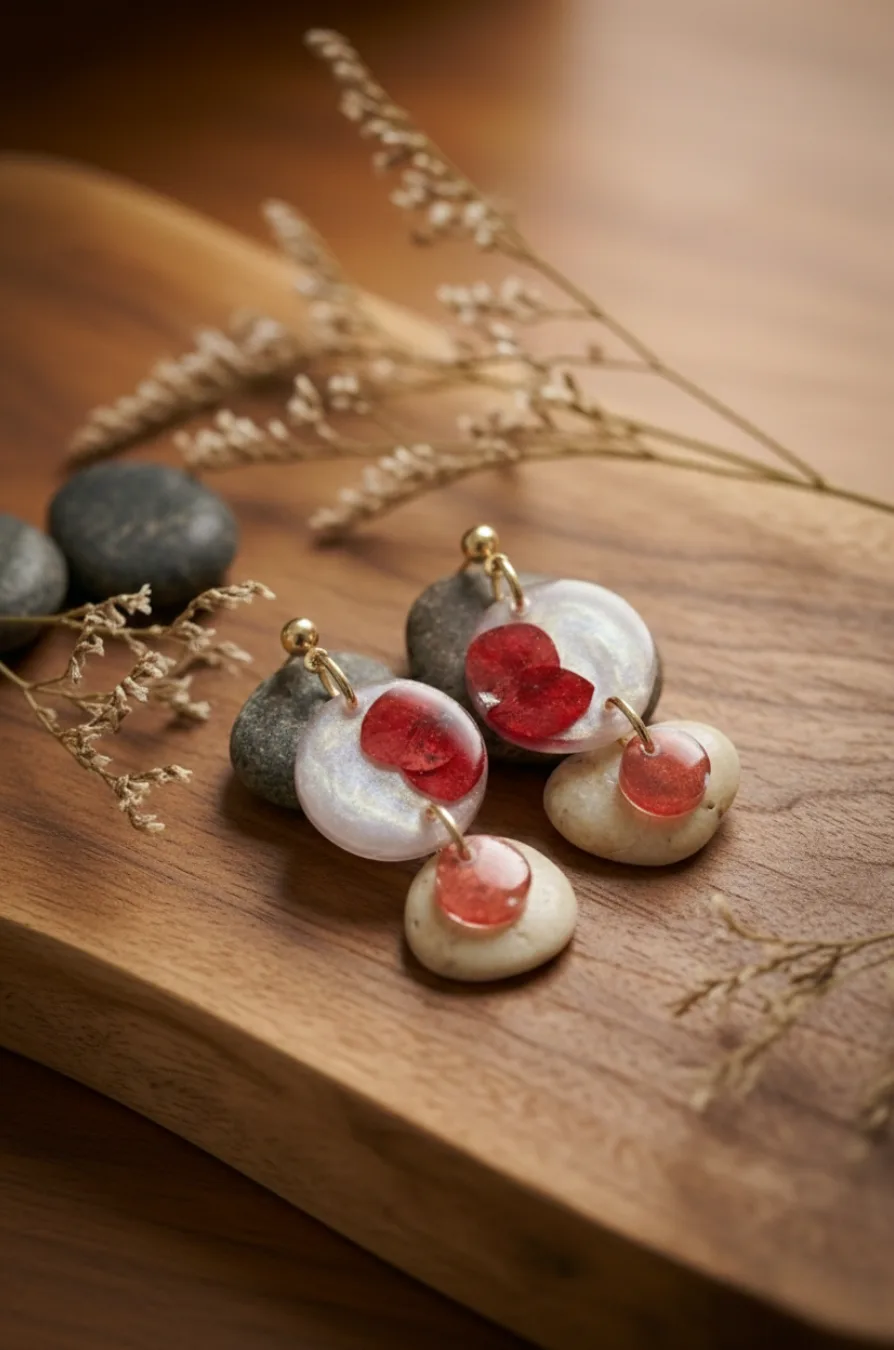 Création artisanale bijoux fleurs séchées — atelier Edelys