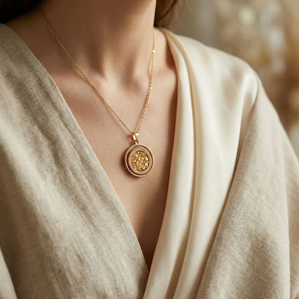 Collier Bois & Or vue 3